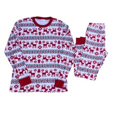 HANNA ANDERSSON Deer Christmas Pajama Set Men's LG Shirt Pants Thermal Holidays