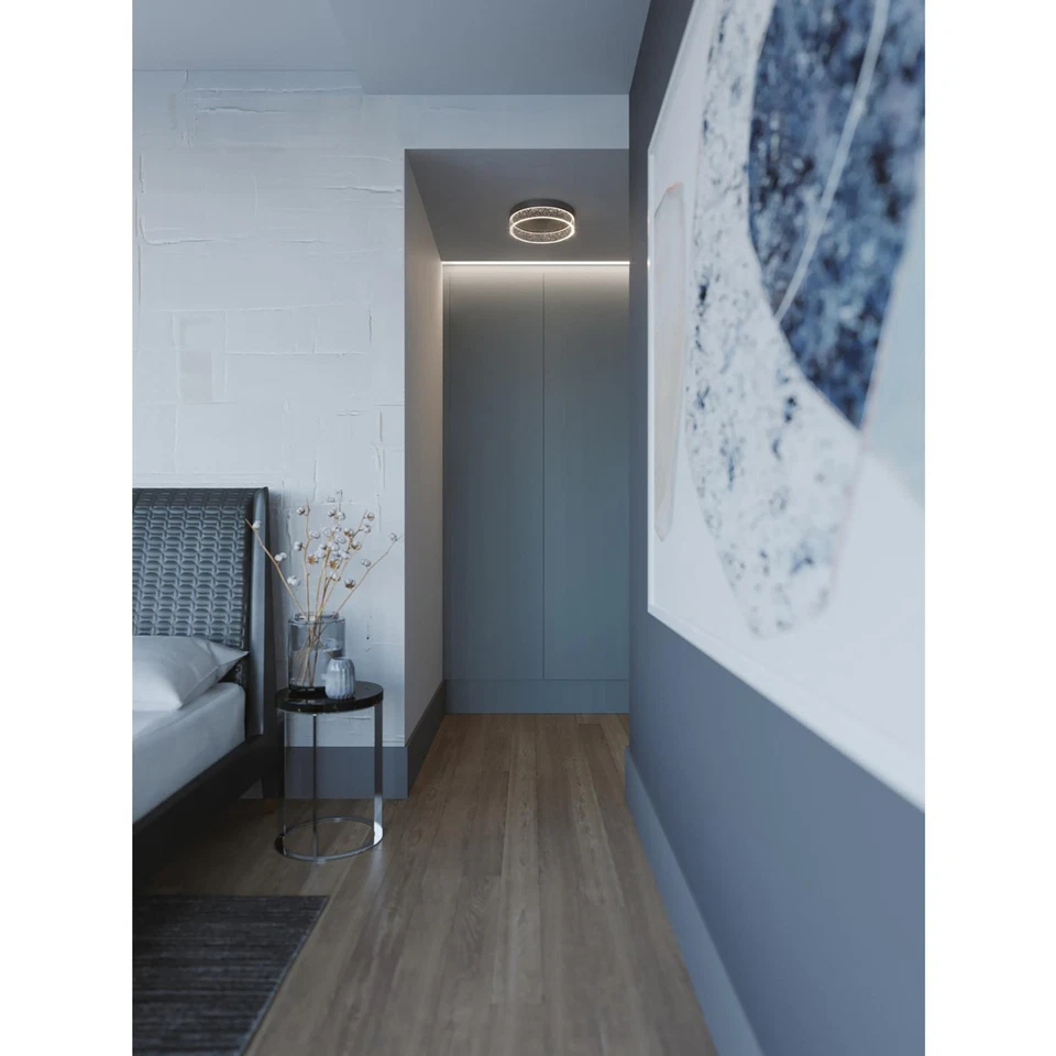 AFX MGGF12L30D1 Maggie 12"W LED Flush Mount Drum Ceiling Fixture - Brass - Image 3 of 4