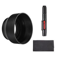 52mm Rubber Camera Lens Hood Sun Shade/Shield with Cleaning Cloth Pen