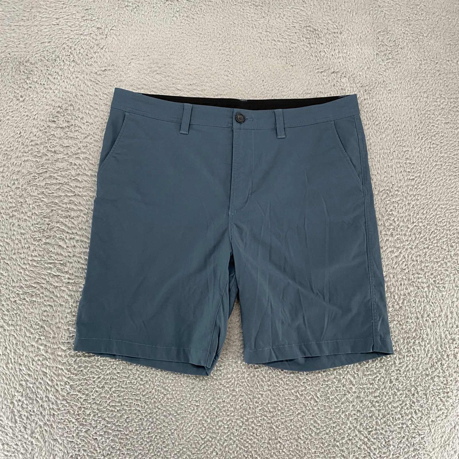 Prana Alameda Shorts Mens 38 Blue Nylon Stretch Hiking Golf Travel