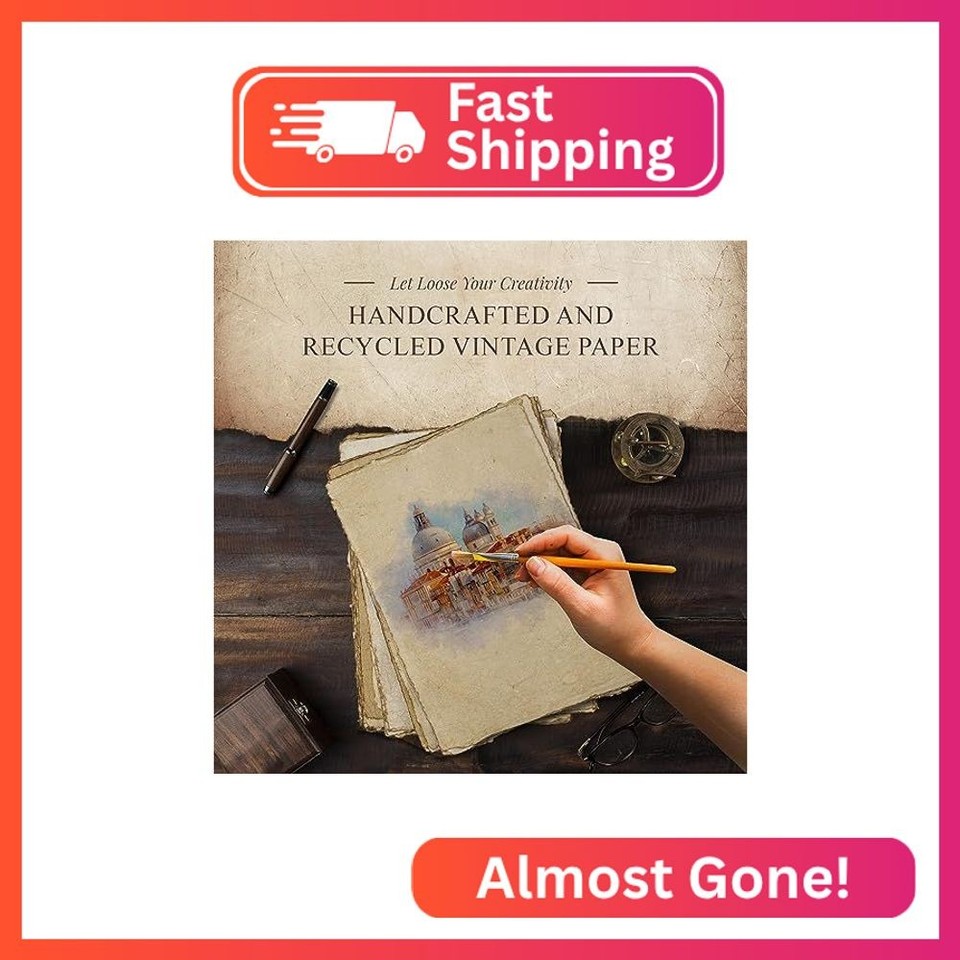 NomadCraftsCo. Blank Vintage Handmade Deckled Edge Paper | 75 Sheets of ...
