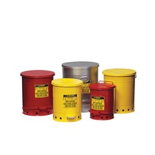 JUSTRITE 09308 Oily Waste Can,10 Gal.,Steel,Red 3LCR3
