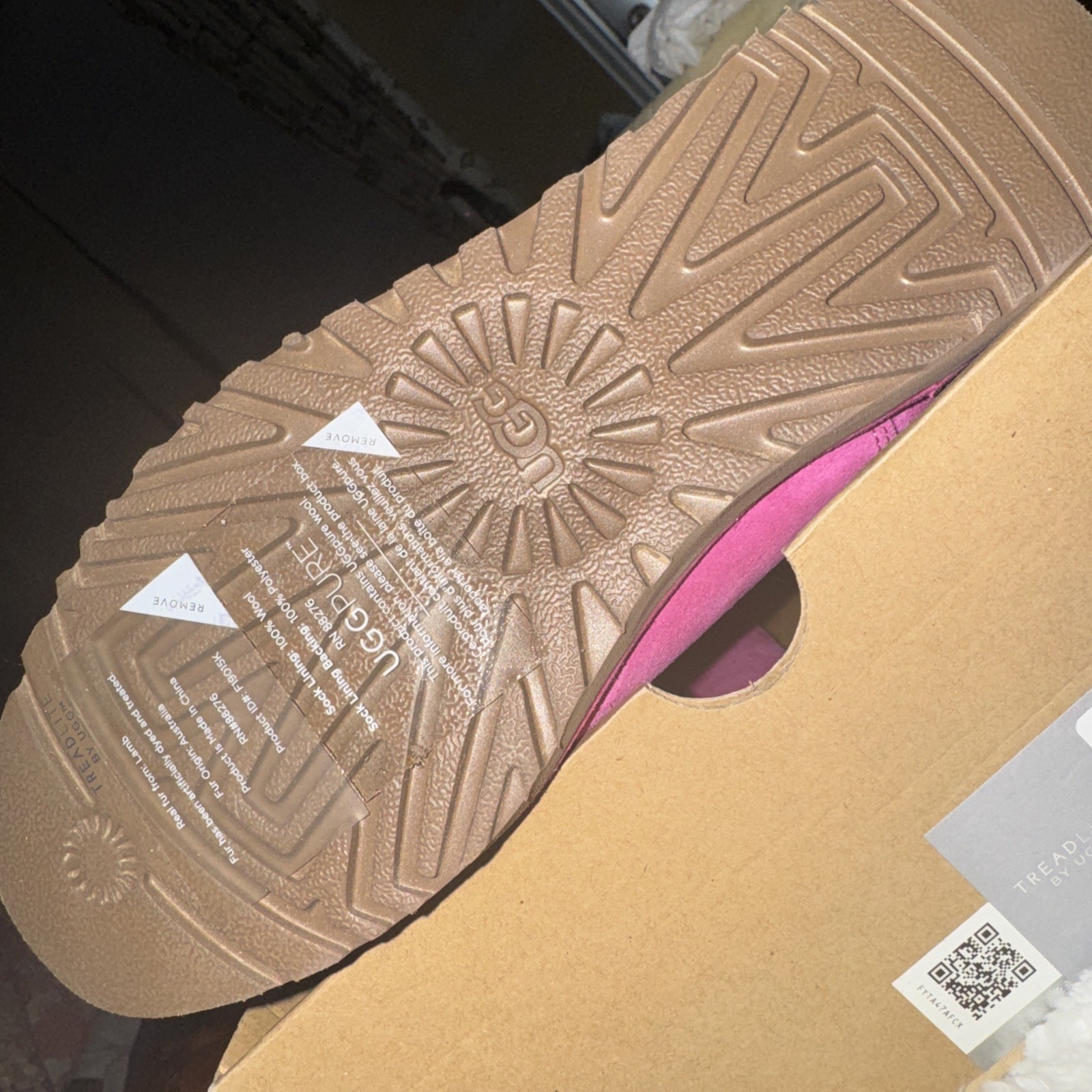 New Ugg Michelle Classic UggPure Shearling Suede Fuchsia Pink Boot 5 RARE image 2