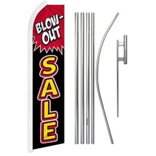 Blow Out Sale Advertising Swooper Feather Flutter Flag  Pole Kit Sale Flag