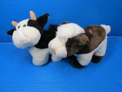 Vtg Lot of 2 Dairy Cows Aurora  Holstein 7'' & America Wego Moo moo 7'' Plush