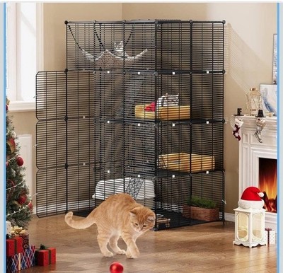 YITAHOME 4-Tier Large Cat Cage with Hammock, 4 Doors, 3 Ladders, Cat Enclosure