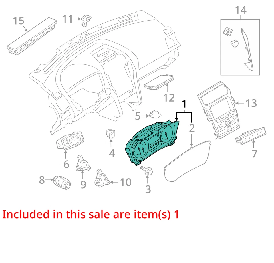 Speedometer MPH ID JB5T-10849-EB Fits 18-19 EXPLORER 5192699 Foto 2 de 3