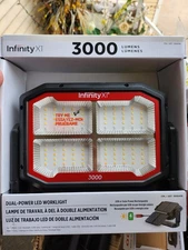 Infinity Dual-Powered LED Worklight - 3000 Lumens, USB & Solar Rechargeable
