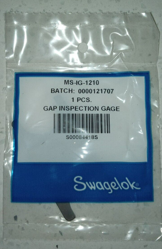 Swagelok MS-IG-1210 Gap Inspection Gauge FNSP - NEW IN SEALED FACTORY PACKAGING!