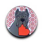 Black Cane Corso Dog Valentine's Day Heart Pinback Button Handmade Gift 2.25"