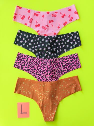 Victoria's Secret PINK Size L Seamless Thong Panty Bundle - Lot of 4