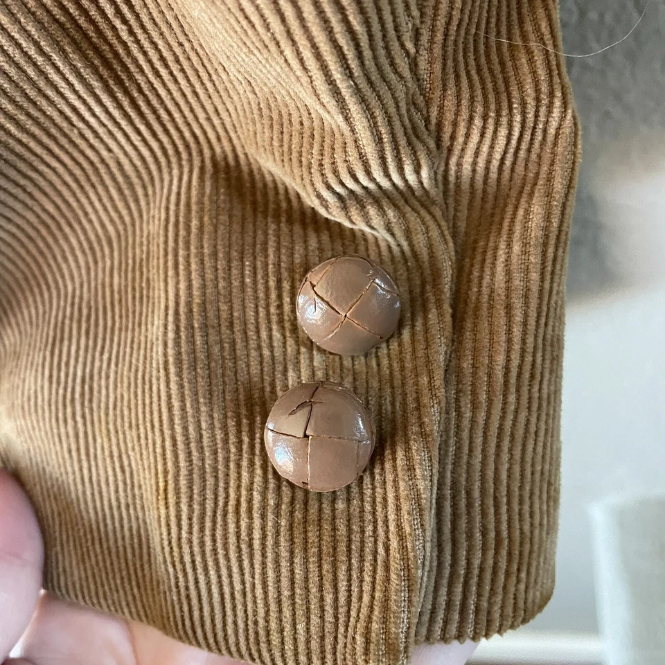 Casaco esportivo masculino vintage trompetista CORDUROY 46R bronzeado cotovelo patch academia preppy anos 80 - Imagem 3 de 4