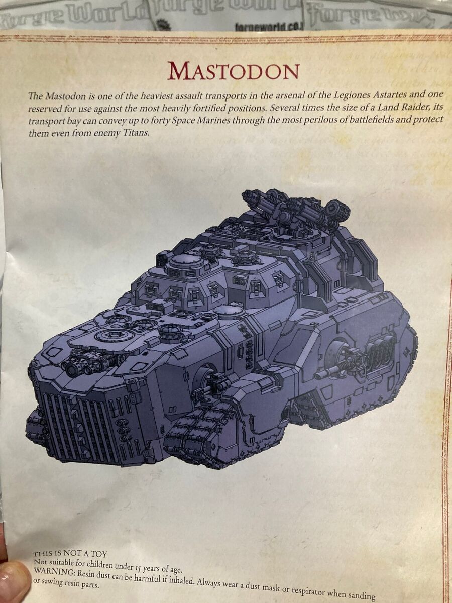 Forge World Warhammer 40K Legion Mastodon Heavy Assault Forge World Warhammer 40K Legion Mastodon Heavy Assault