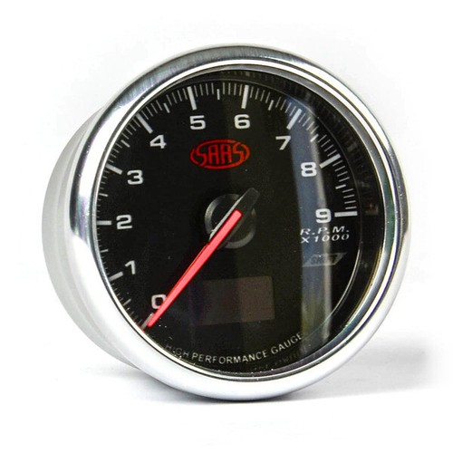 SAAS Muscle 3 SG32642 Tachometer 0-9000 RPM Tacho In dash Black 80mm 3-1/8" - Picture 4 of 6