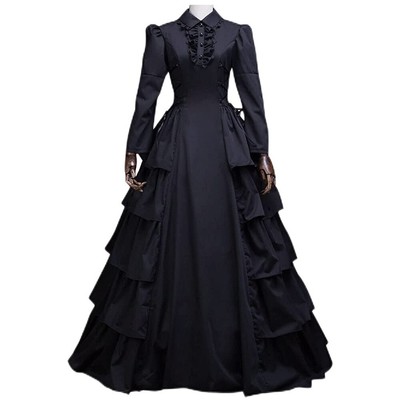 Medieval Victorian Dress Halloween Renaissance Gothic Queen Princess Long Dress