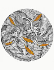 "Stymphalian Birds"   "Twelve Labours of Hercules"  2 oz Silbermünze, Niue 2022