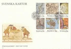 OLD MAPS CARTES ANCIENNES geography  SWEDEN 1991 FDC SLANIA MI 1655-1660