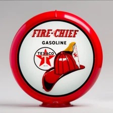 Texaco Fire Chief 13.5" Gas Pump Globe w/ Red Plastic Body (G195)