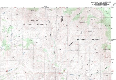 Tillie Hall Peak Quadrangle New Mexico-Arizona 1986 USGS Topo Map 7.5 Minute