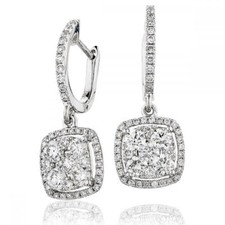 Diamond Drop Earrings 1.25ct F VS in 18ct White Gold