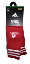 Adidas OTC Soccer Socks 1 Pair Men's 5-8.5 Women 5-9.5 Yth 4Y-6 Red w White Logo