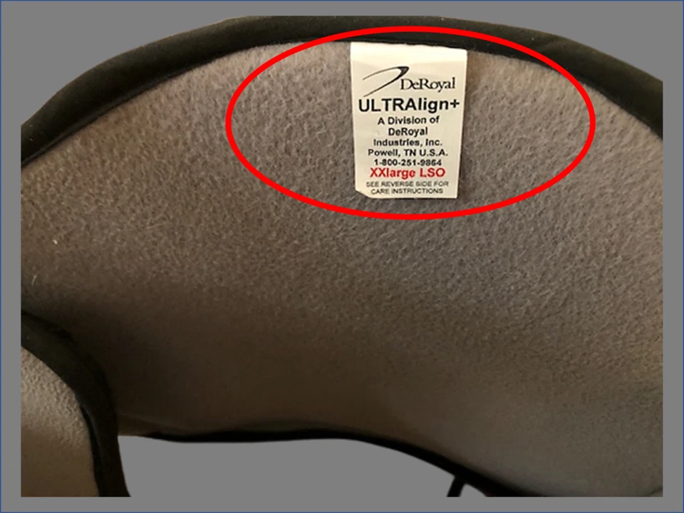 DeRoyal Ultralign Thoracic Lumbar Sacral Orthosis LSO/TLSO SIZE XX EXCELLENT + Foto 3 de 4