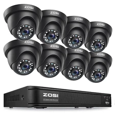 ZOSI H.265+ 5MP-Lite 8CH DVR 1080P CCTV Security Dome Camera System Night Vision