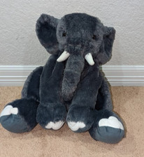 Gray Elephant with White Tusks 20 " Long by Toys R Us Huggable  '2015