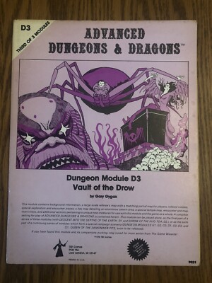 D3 VAULT OF THE DROW 1978 Monochrome Dungeons & Dragons 1st Ed Module ...