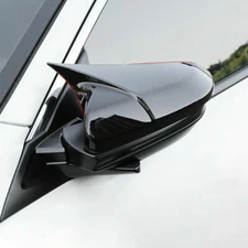 For 2016-2021 Honda Civic OX Horn Glossy Black Rear View Mirror Cover Cap Trim