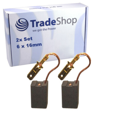 2x Kohlebürsten Motorkohlen für Metabo WX 21-230 QUICK, WX 23-180 -6x16x22mm