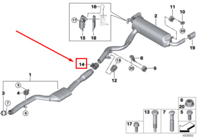 美品 BMW 純正パーツ テールパイプクランプ 18-30-7-560-781 2個 中古