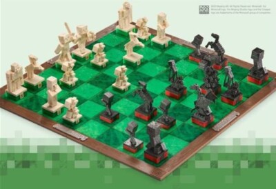New Minecraft Chess Set Overworld vs Dark hostile mobs