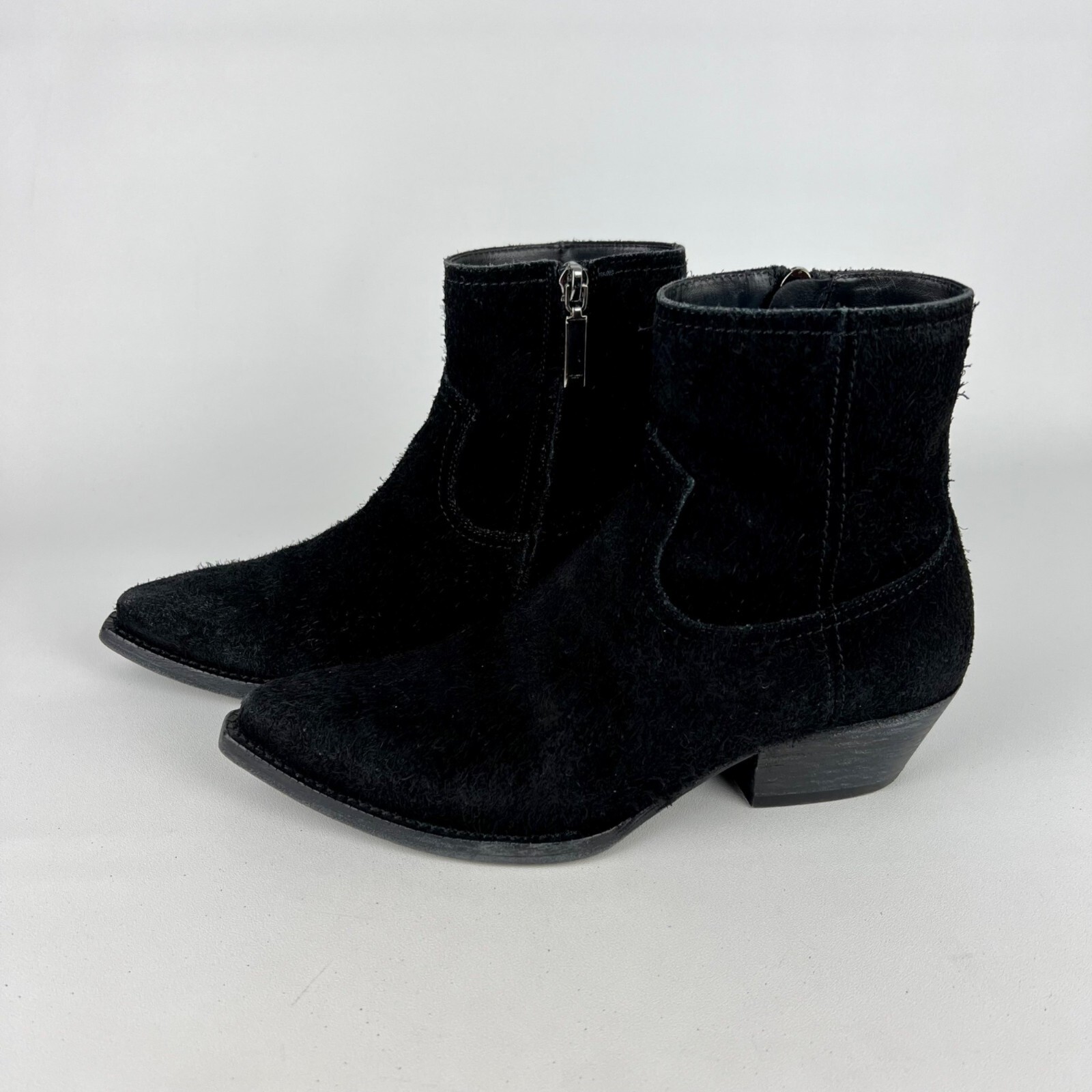 Stivaletti da donna Saint Laurent YSL Lukas neri pelle scamosciata western taglia EU 36 US 6
