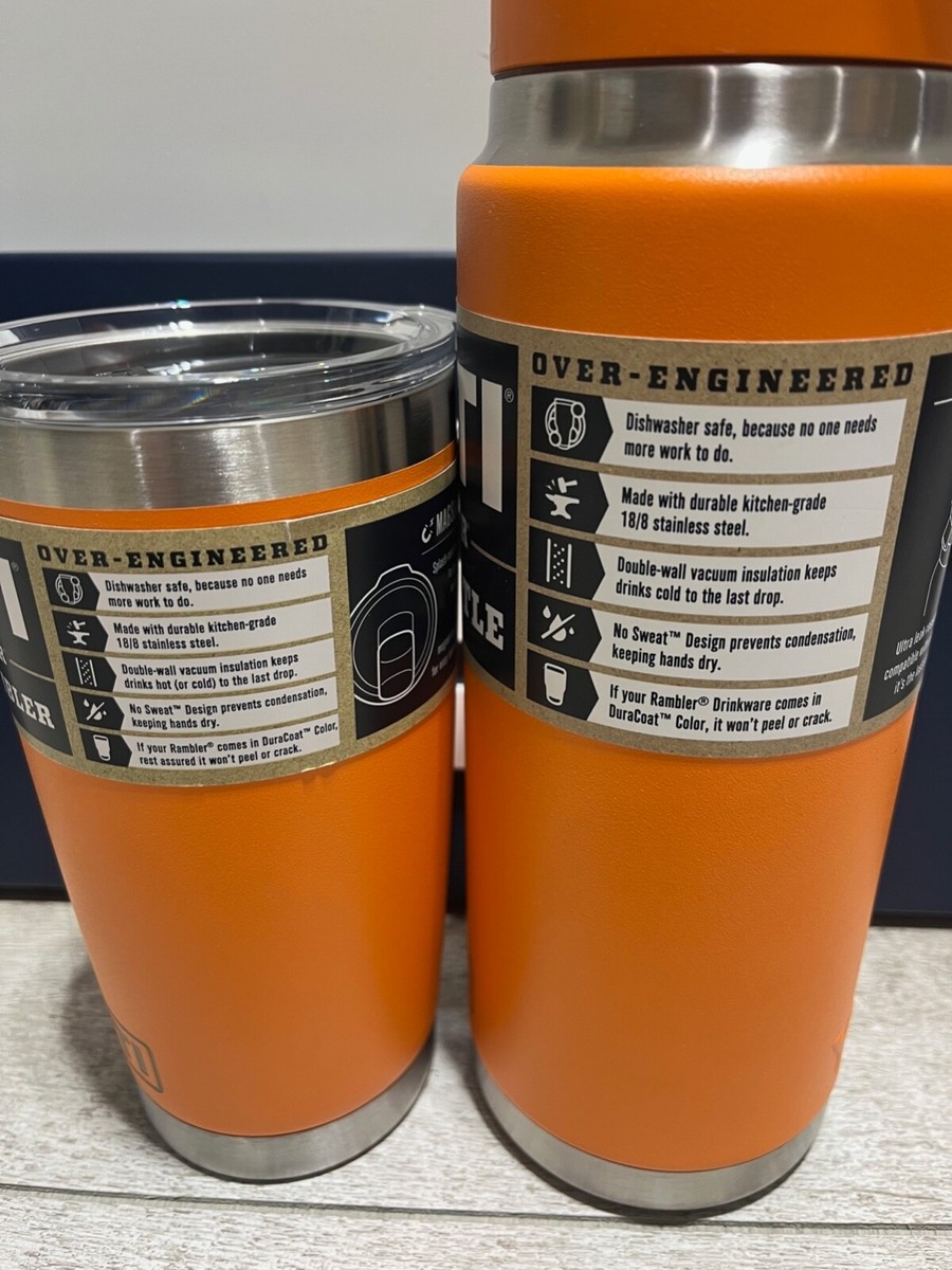 YETI Ramblers 20oz tumbler+26oz w/Matching straw cap 👑 KING
