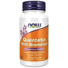 NOW Supplements Quercetin w/Bromelain, Balanced Immune System 60 Veg Caps x 2/28