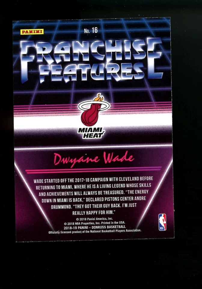 2018 Donruss Franchise Features #16 Dwyane Wade Miami Heat QTY - Image 2 of 2