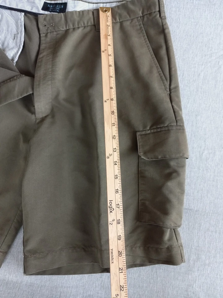 Pantalón corto utilitario Van Heusen Studio 40 carga exterior rayón/poliéster verde militar Foto 2 de 4