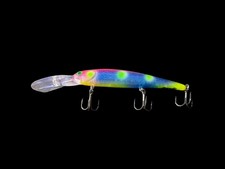 Vibrant Multi-Color Hard Crankbait Fishing Lure Minnow Deep Diver 3 Treble Hooks