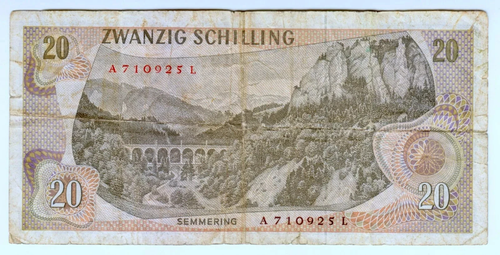 1967 Austria 20 Schillings 710925 Paper Money Banknotes Currency - 第 2/2 張圖片