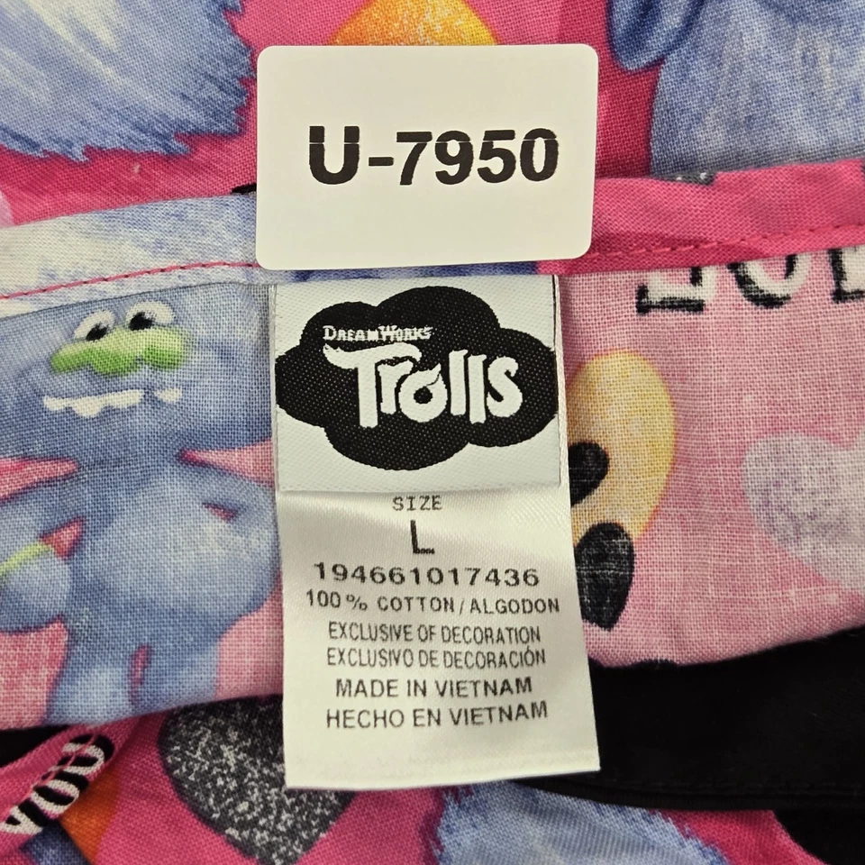 Blusa Médica Dreamworks Trolls L Rosa Estampado Gráfico Troll Hearts Manga Corta Foto 2 de 4