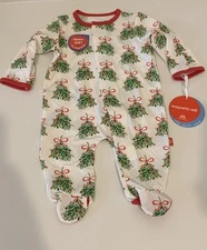 NWT Magnetic Footie Christmas Newborn Mistletoe Holiday Plants NEW Magnetic Me