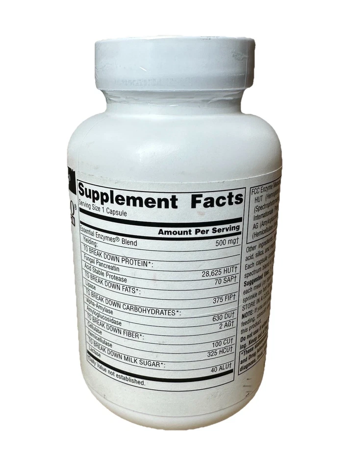 Source Naturals Essential Enzymes 500 Mg, 120 Capsules - Image 3 of 4