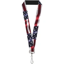 Buckle-Down Lanyard - 1.0" - American Flag Vivid C/u Accessory 22" x 1" Multicol