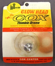 Cox 1032 GLOW HEAD for .020 Engine model airplane MINT on card