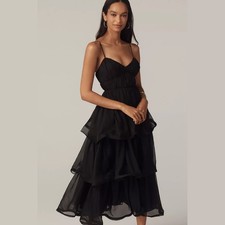 NEW ASTR The Label - Sizes XS, M, L Theiria Sleeveless Tiered Ruffle Maxi Dress