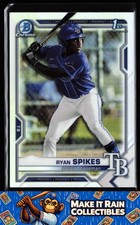 Ryan Spikes 1st 2021 Bowman Draft Chrome Refractor #BDC-63 Tampa Bay Rays