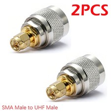 2PCS PL259 UHF Male Plug to SMA Male Plug RF Adapter Barrel Connector