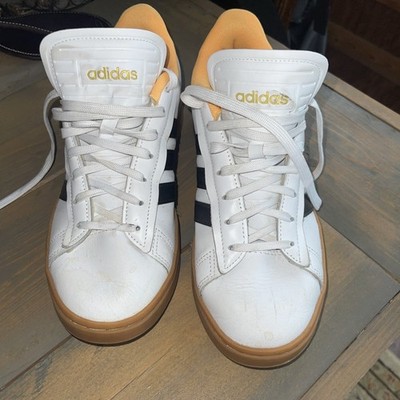 Adidas Grand Court Alpha White Flash Orange Size 9 EUC