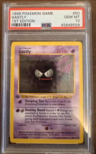 Gastly (1st Edition) graded PSA 10 for sale on eBay